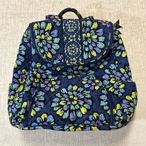 Vera Bradley Blue Floral Indigo Pop Quilted Backpack